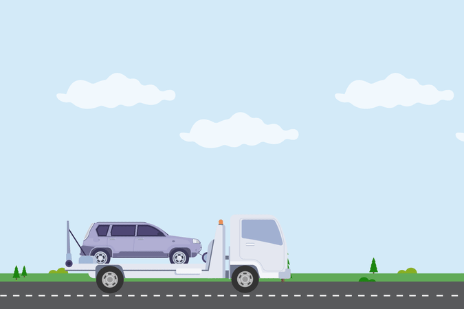 Car Recovery Service - Professional Recovery Truck Animation
